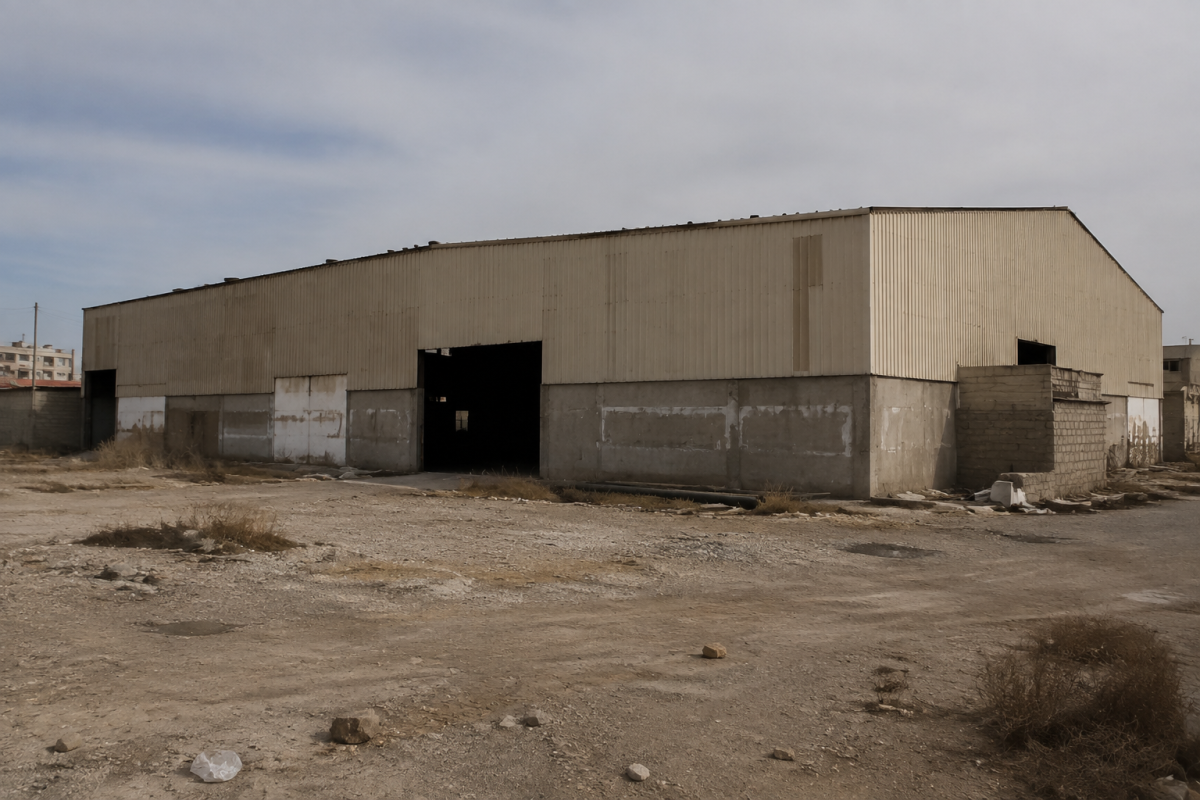 Older industrial warehouse property showcased for a digital marketing and sales campaign targeting commercial property buyers.